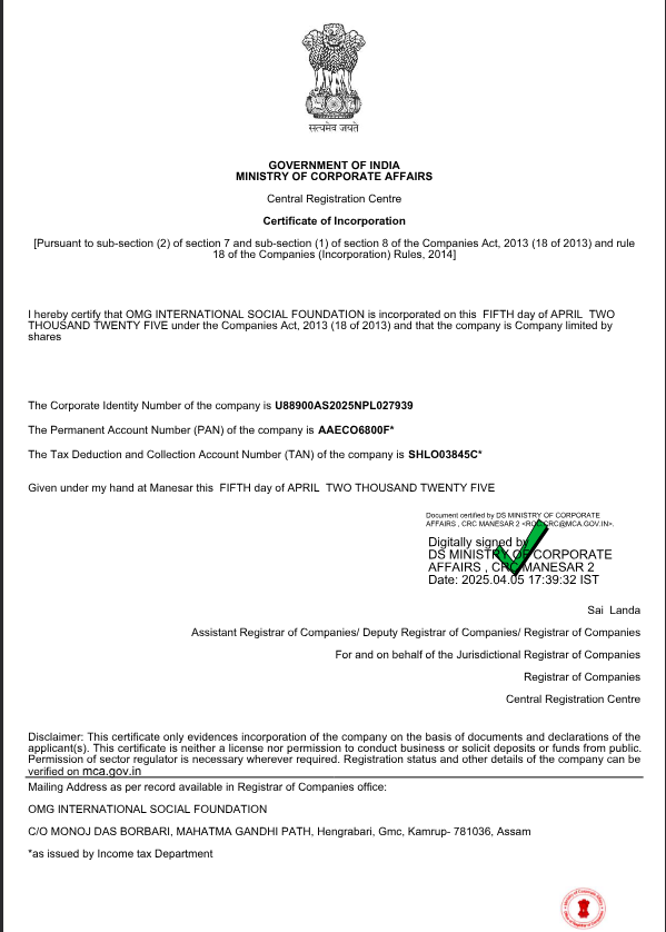 Certificate of Incorporation